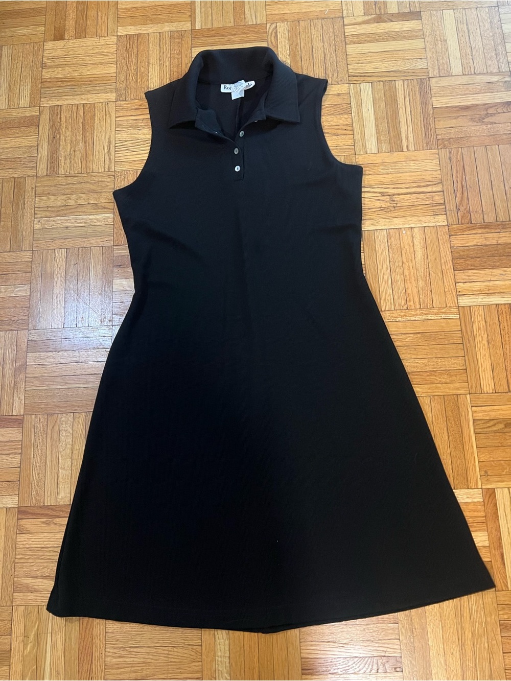 Tennis core Ronni Nicole Sleeveless Black Polo Dress with Collared Neck size 12